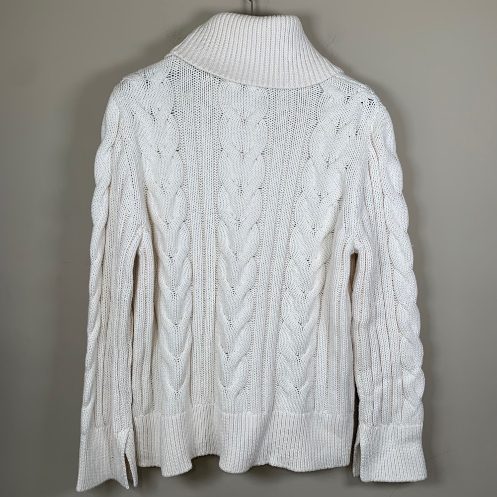 Banana Republic Cotton Blend Chunky Cable Knit  Fisherman Sweater Size XL - Picture 2 of 11